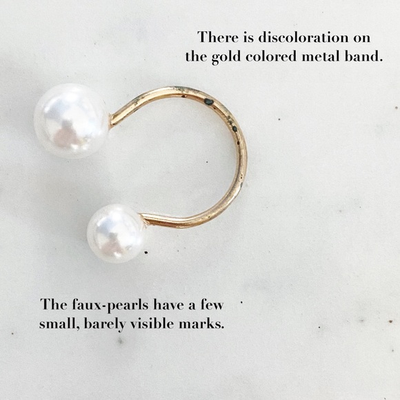 🆑 "Juliette" Ring || White Double Pearl Statement - Picture 8 of 11